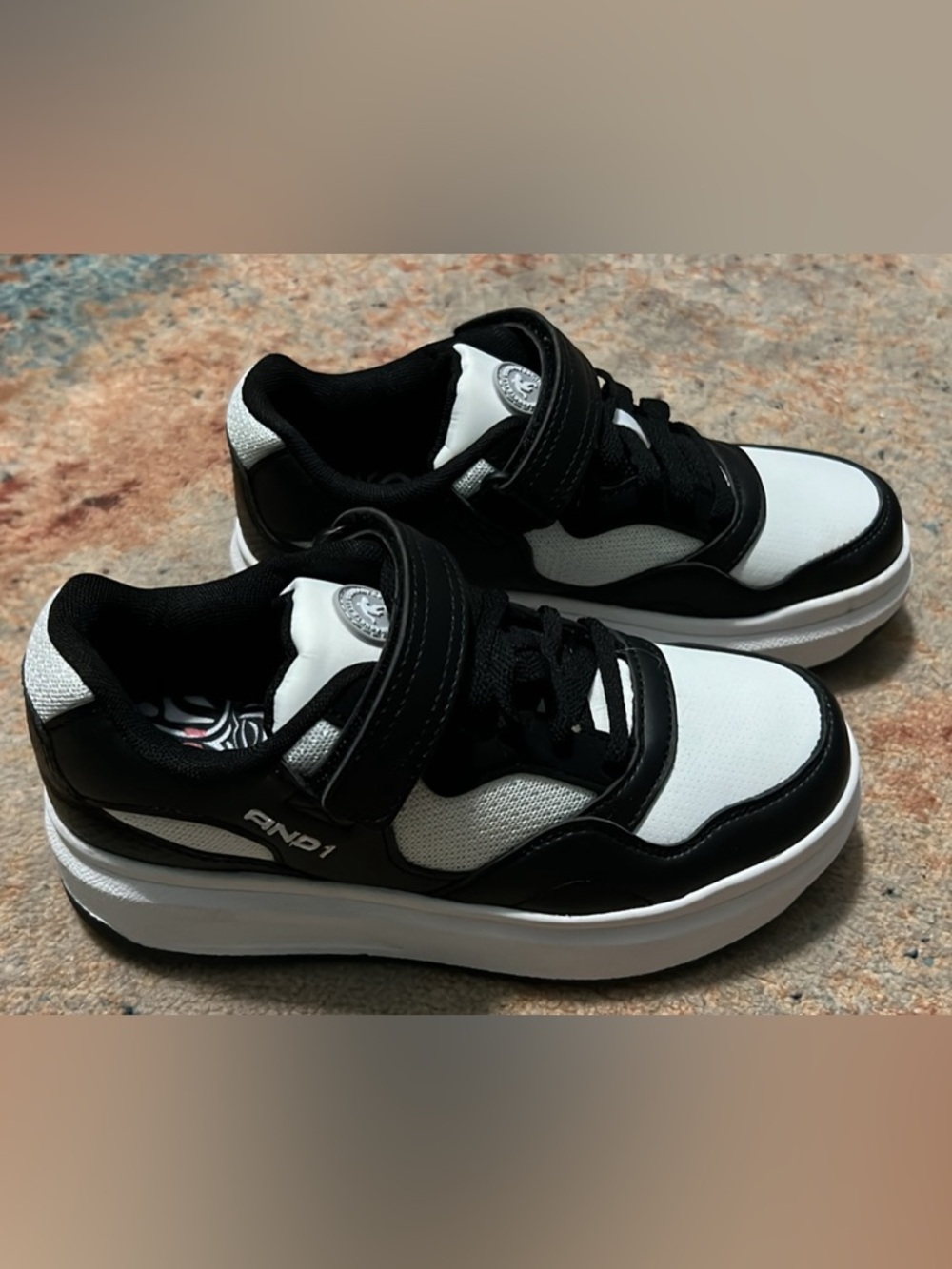 And1 New no tag/box Kids Black and White Low-Top Sneakers